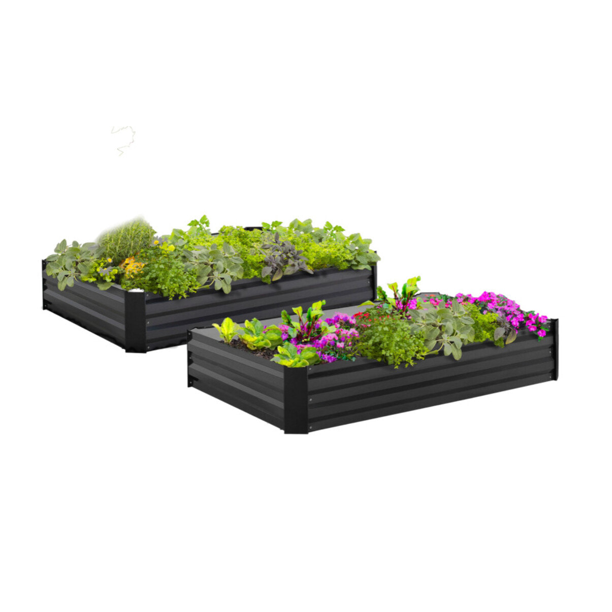 Carrés de potager en métal 115x80x20cm - lot de 2