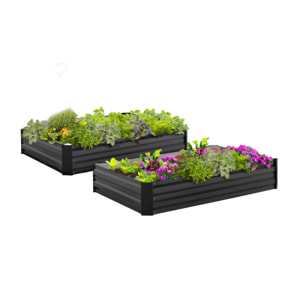 Carrés de potager en métal 115x80x20cm - lot de 2