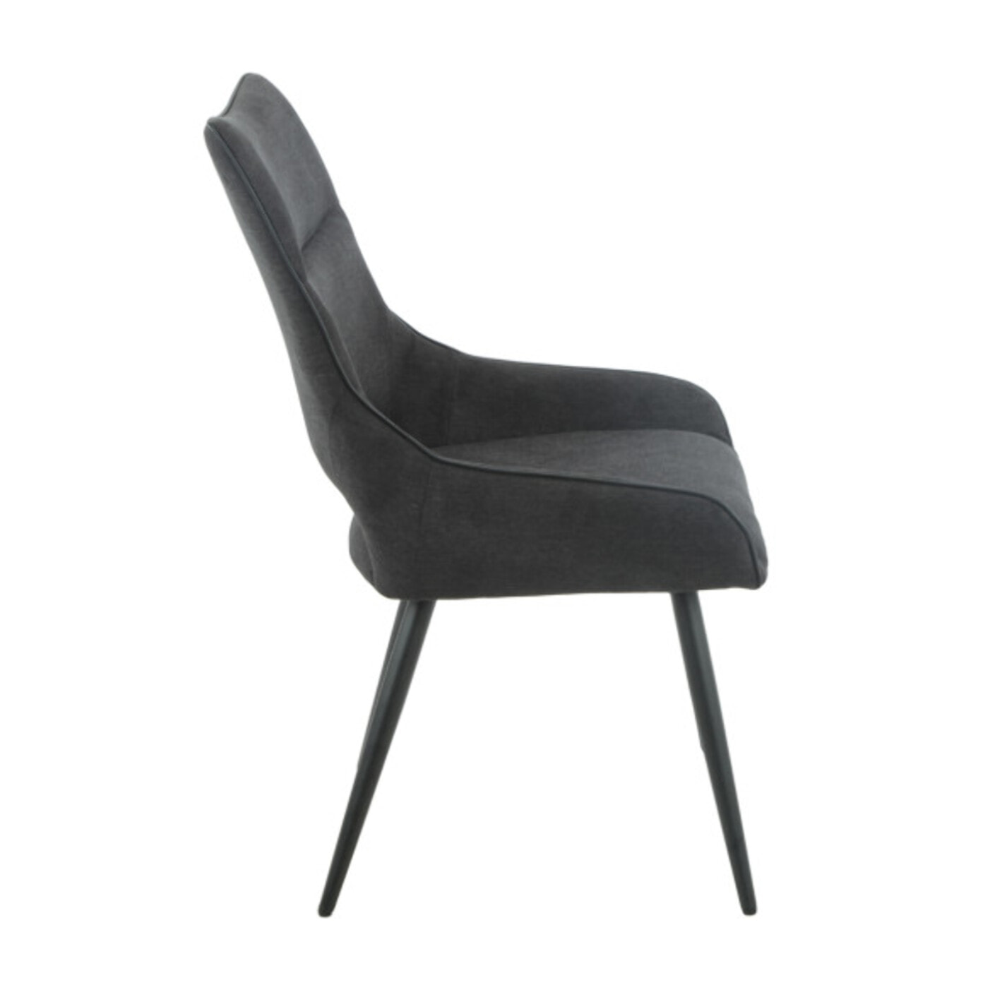 Chaise en lin avec pieds fins en métal noir - CHICAGO