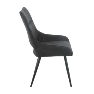 Chaise en lin avec pieds fins en métal noir - CHICAGO