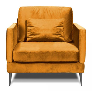 Fauteuil Splendido Velours Jaune - 1 Place