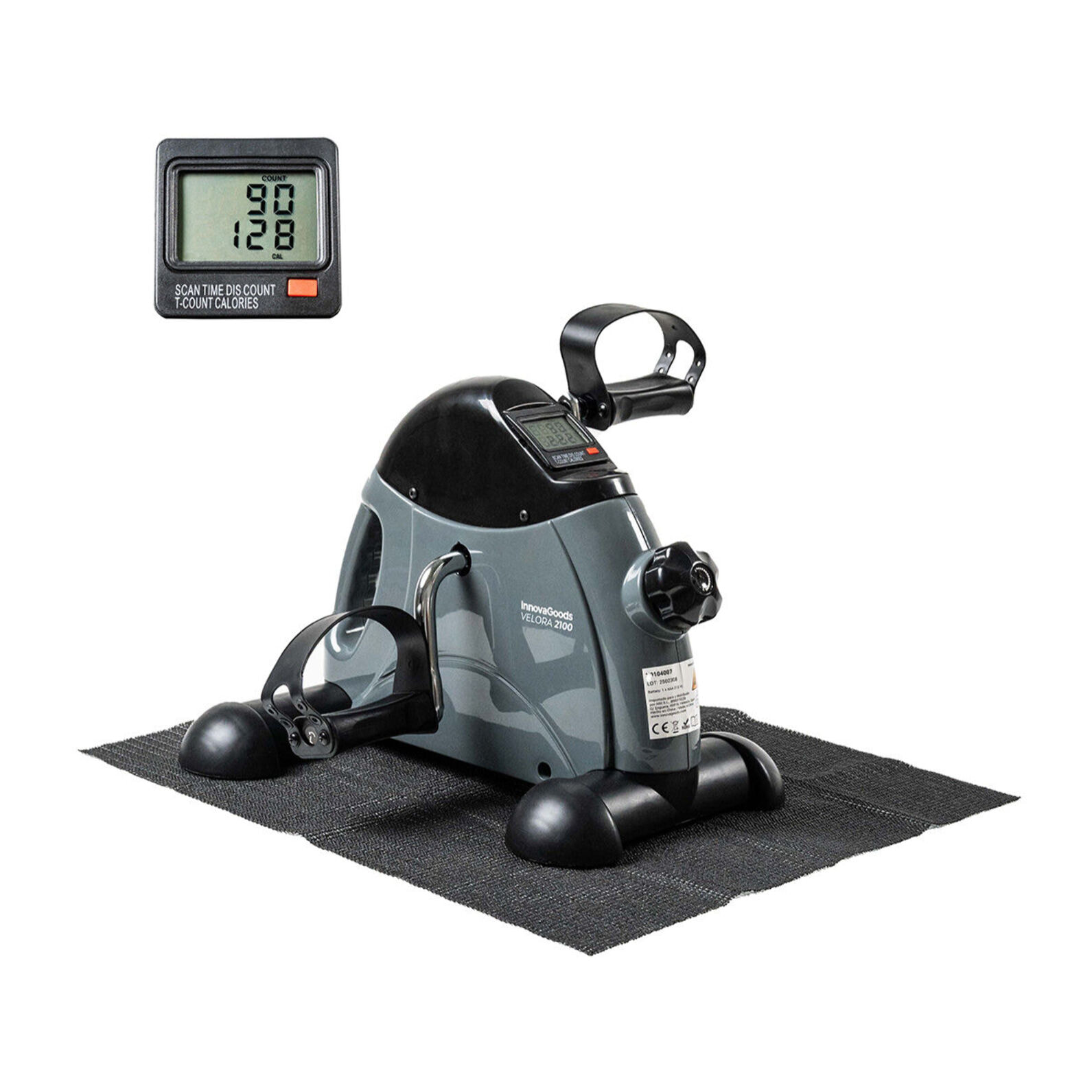 Pedaleador Estático para Piernas y Brazos con Esterilla Velora 2100 InnovaGoods