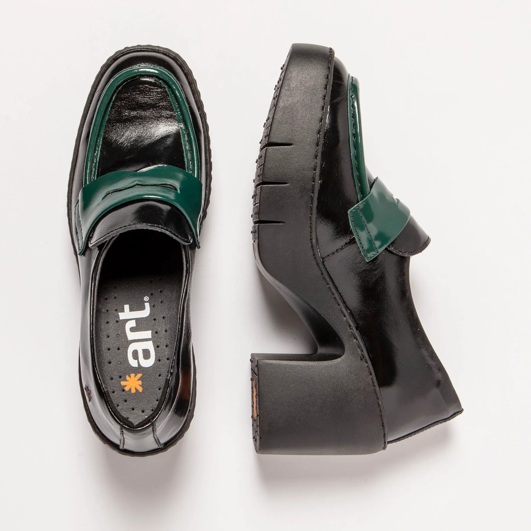 Zapatos con tacón 1654 NAPPA SHINNY BLACK-JUNGLE/SOFIA color Black-jungle