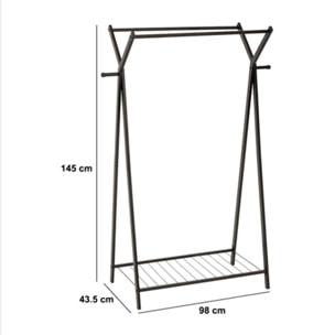 Portant à vêtements "Metty" en métal noir 98x43,5cm