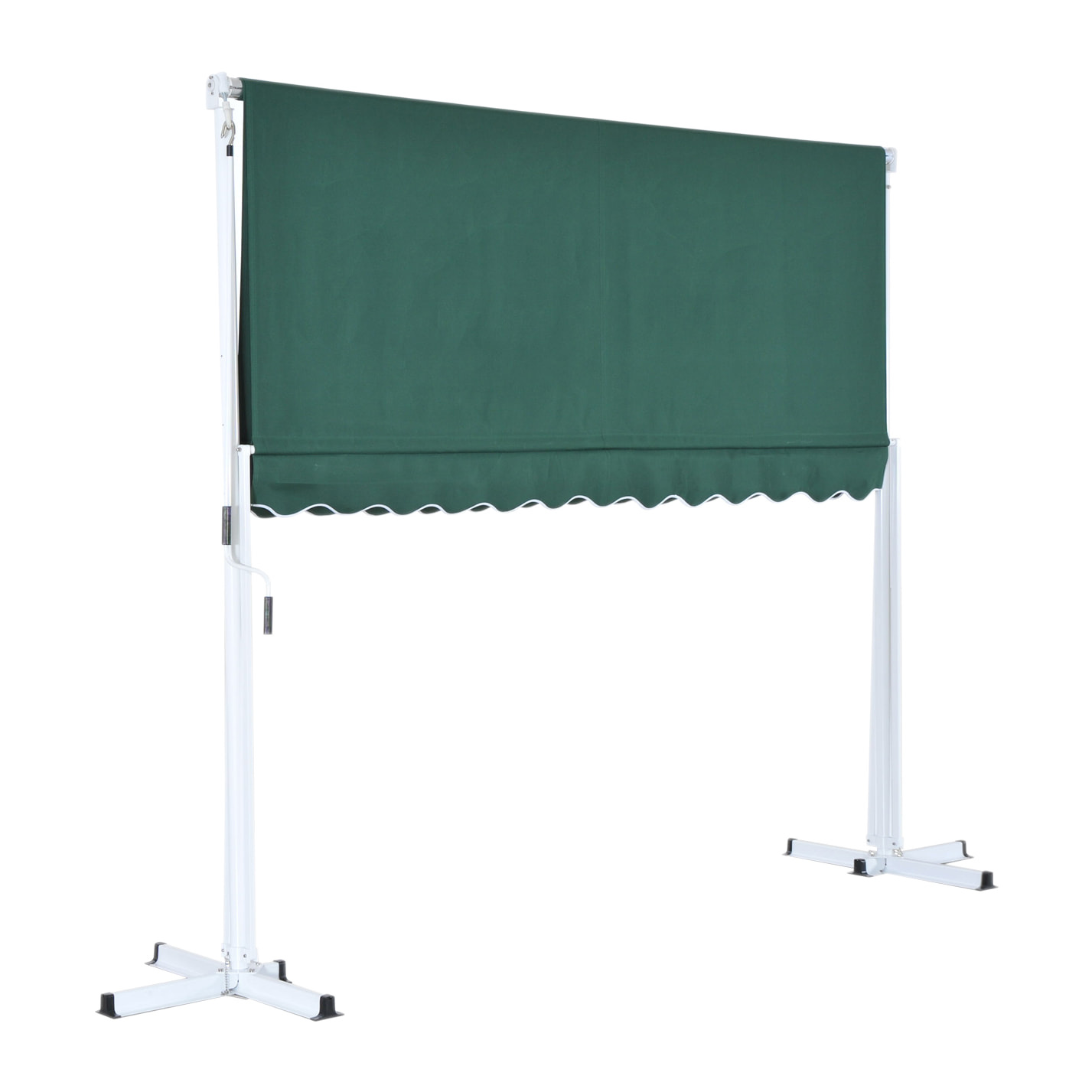 Store double pente manuel rétractable inclinaison réglable métal polyester imperméabilisé 3L x 2,95l x 2,6H m vert