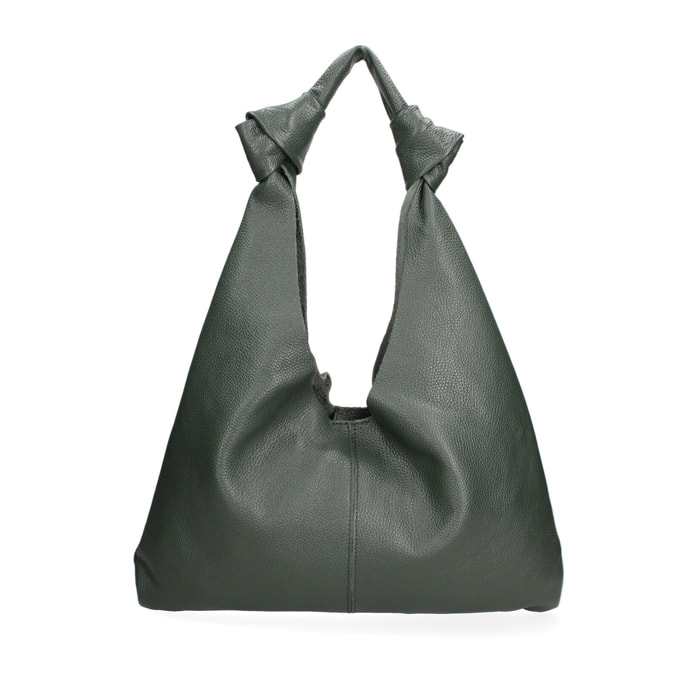 Borsa a spalla da donna In Vera pelle Made in Italy 40x42x2 cm