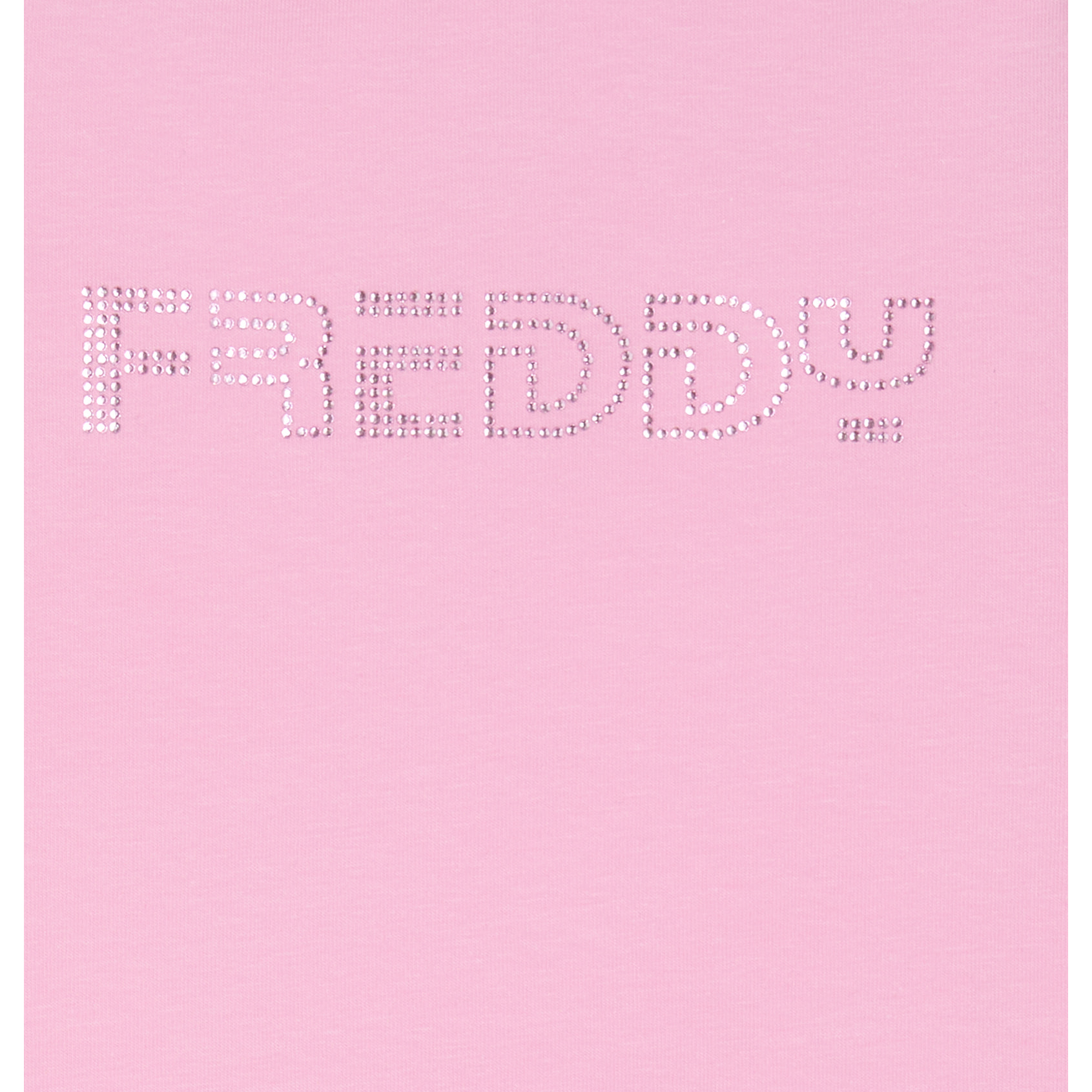 T-shirt Bambina Cropped con Logo FREDDY in Strass