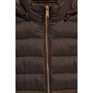 Giacca ultralight Corey marrone con cappuccio rimovibile e ricamo PC