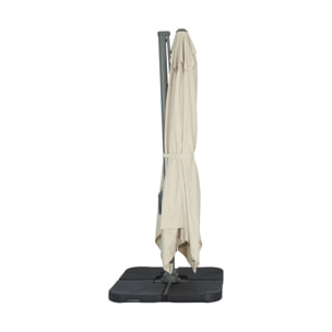 Parasol déporté rectangulaire 3x4m – Antibes – écru – parasol déporté. inclinable. rabattable et rotatif à 360°