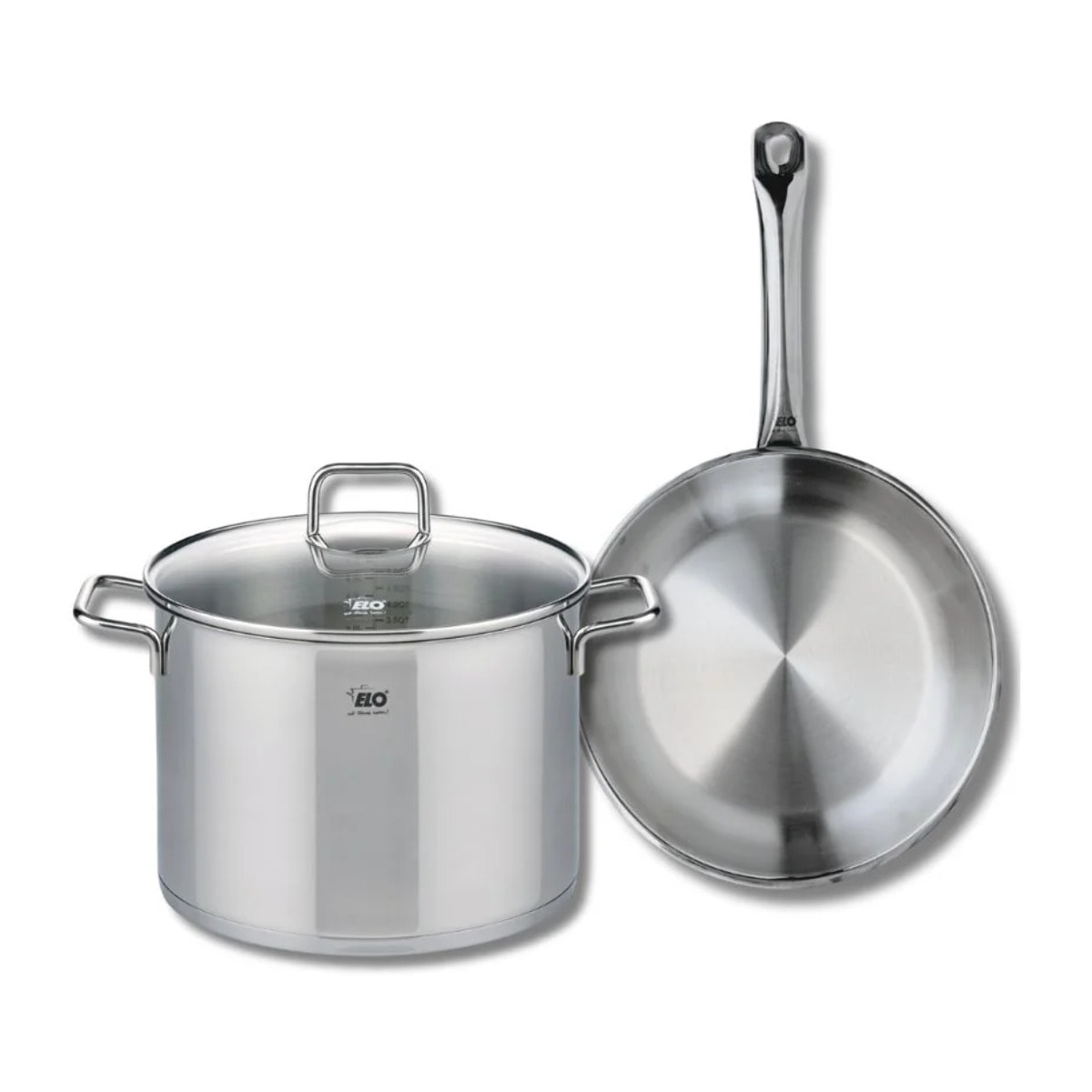 Ensemble de 1 Poêle de cuisson 28 cm et 1 faitout 26 cm Elo Profi Citrin
