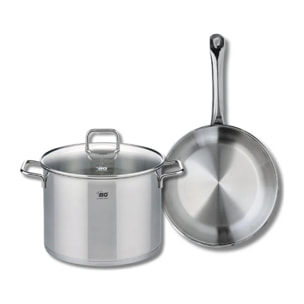 Ensemble de 1 Poêle de cuisson 28 cm et 1 faitout 26 cm Elo Profi Citrin