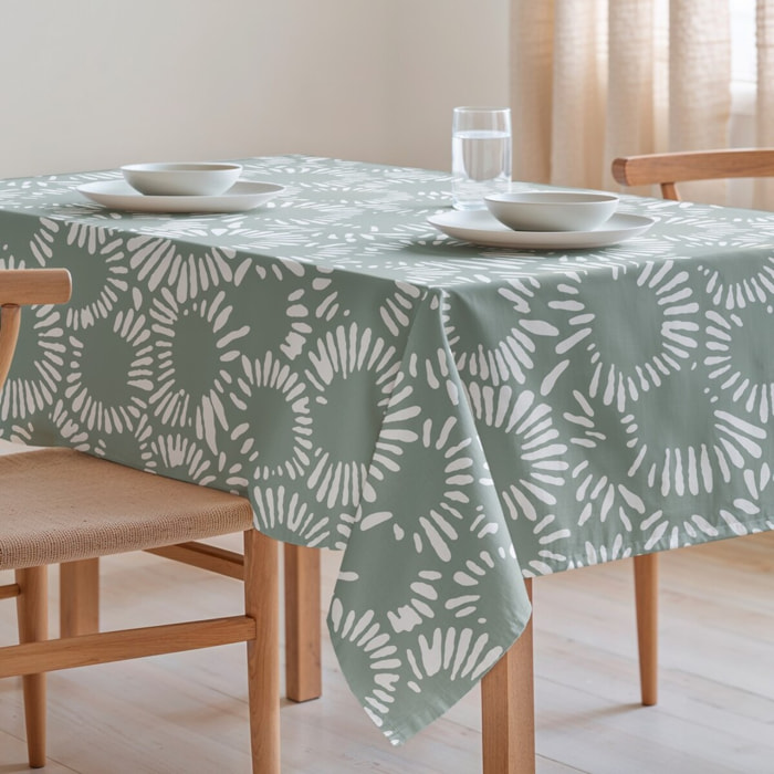 Nappe imprimée anti-tâches CHIARA OLIVE