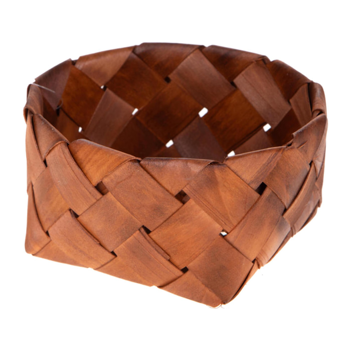 Cesto rotondo - Pezzi 2 - Marrone - 16XH8X16cm - Bianchi Dino