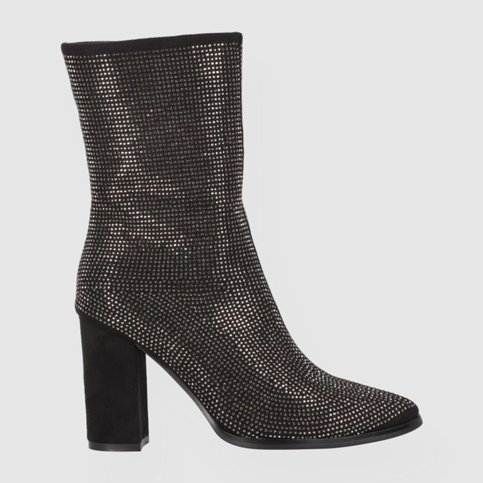 Botines de Tejido - Negro - Tacón: 9 cm