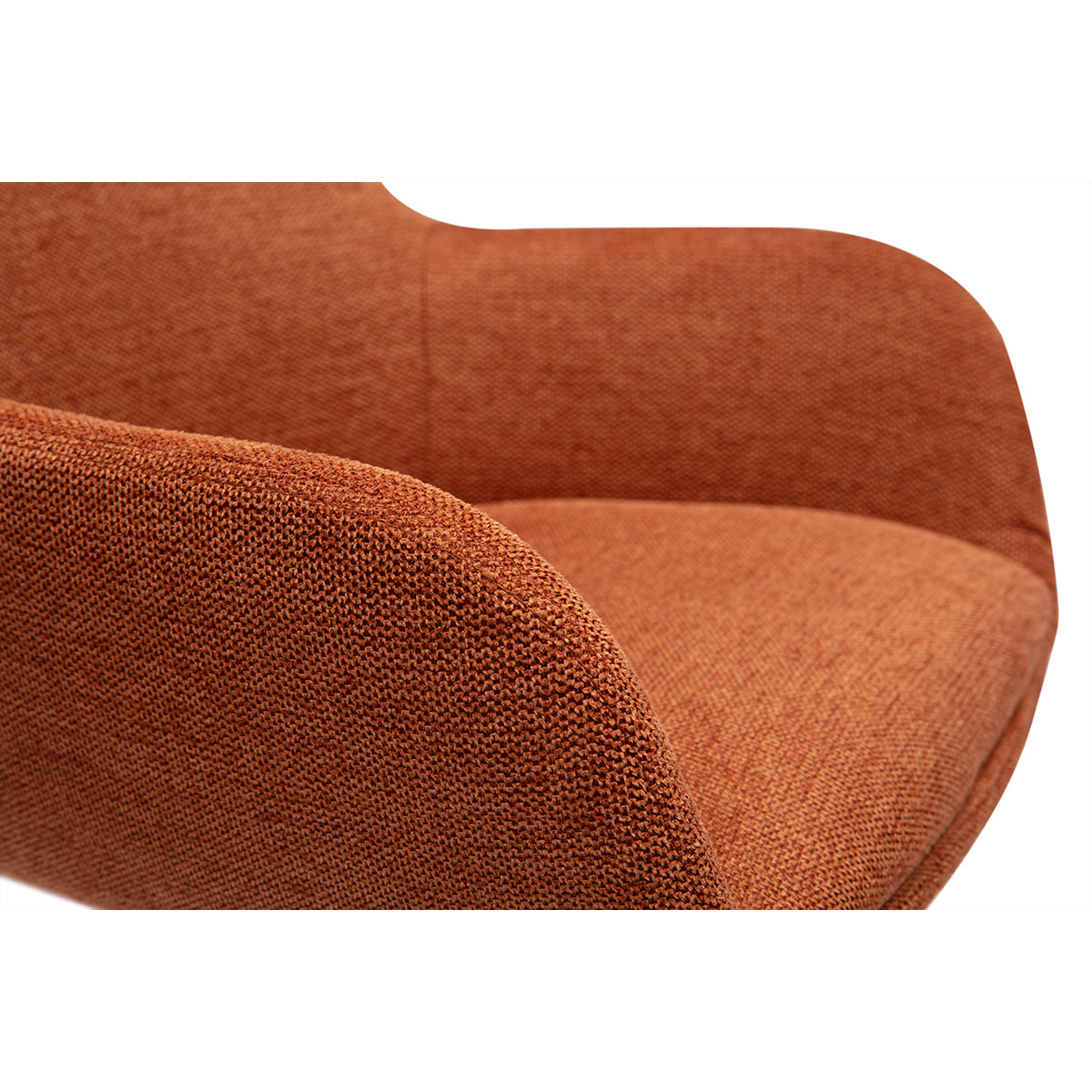 Tabourets de bar pivotants 360° en tissu effet velours texturé terre brûlée et métal H65.5 cm (lot de 2) ALESS