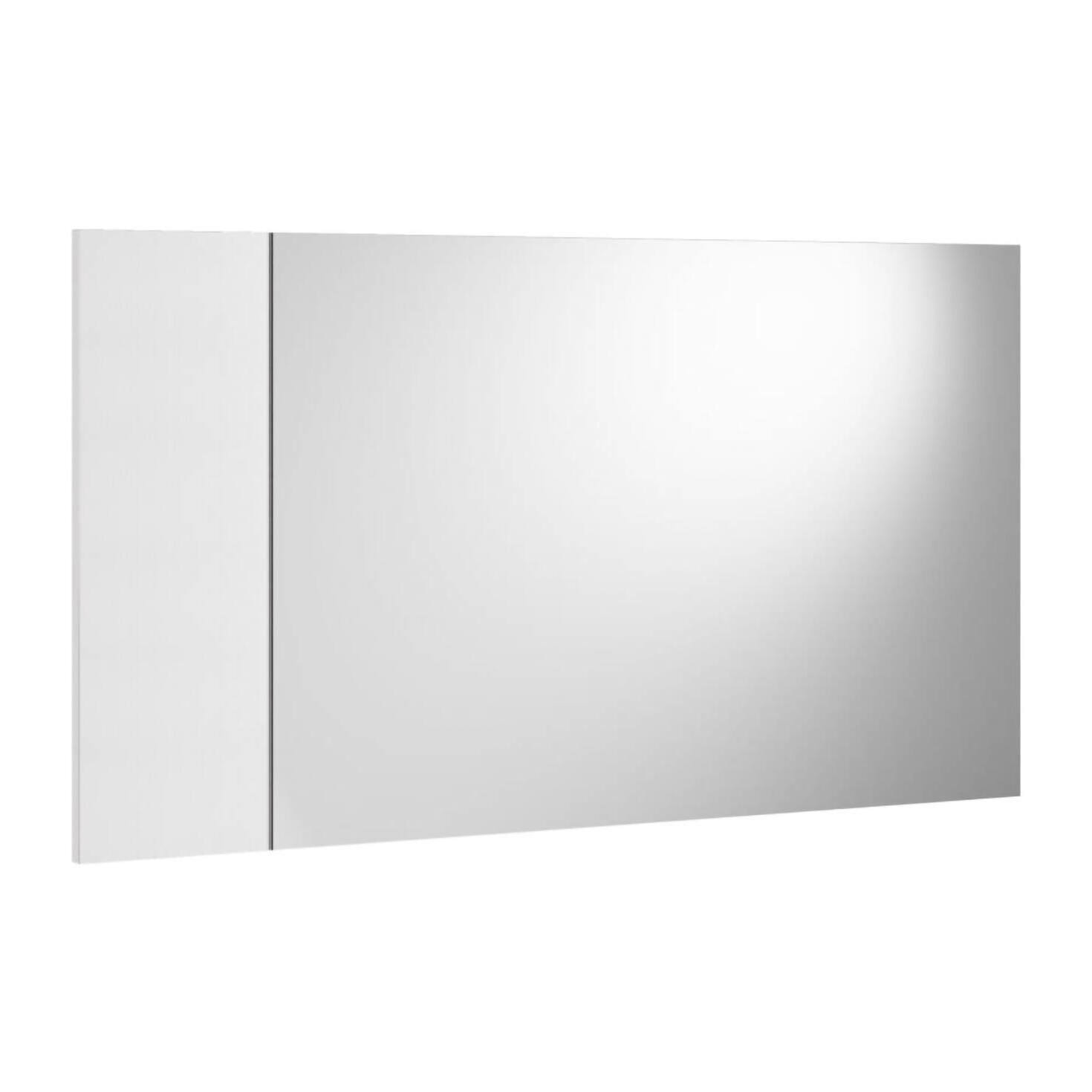 Specchio Dbartesagh, Specchio decorativo da ingresso, Articolo d'arredo a muro con profilo laterale, 100% Made in Italy, 110x3h60 cm, Bianco