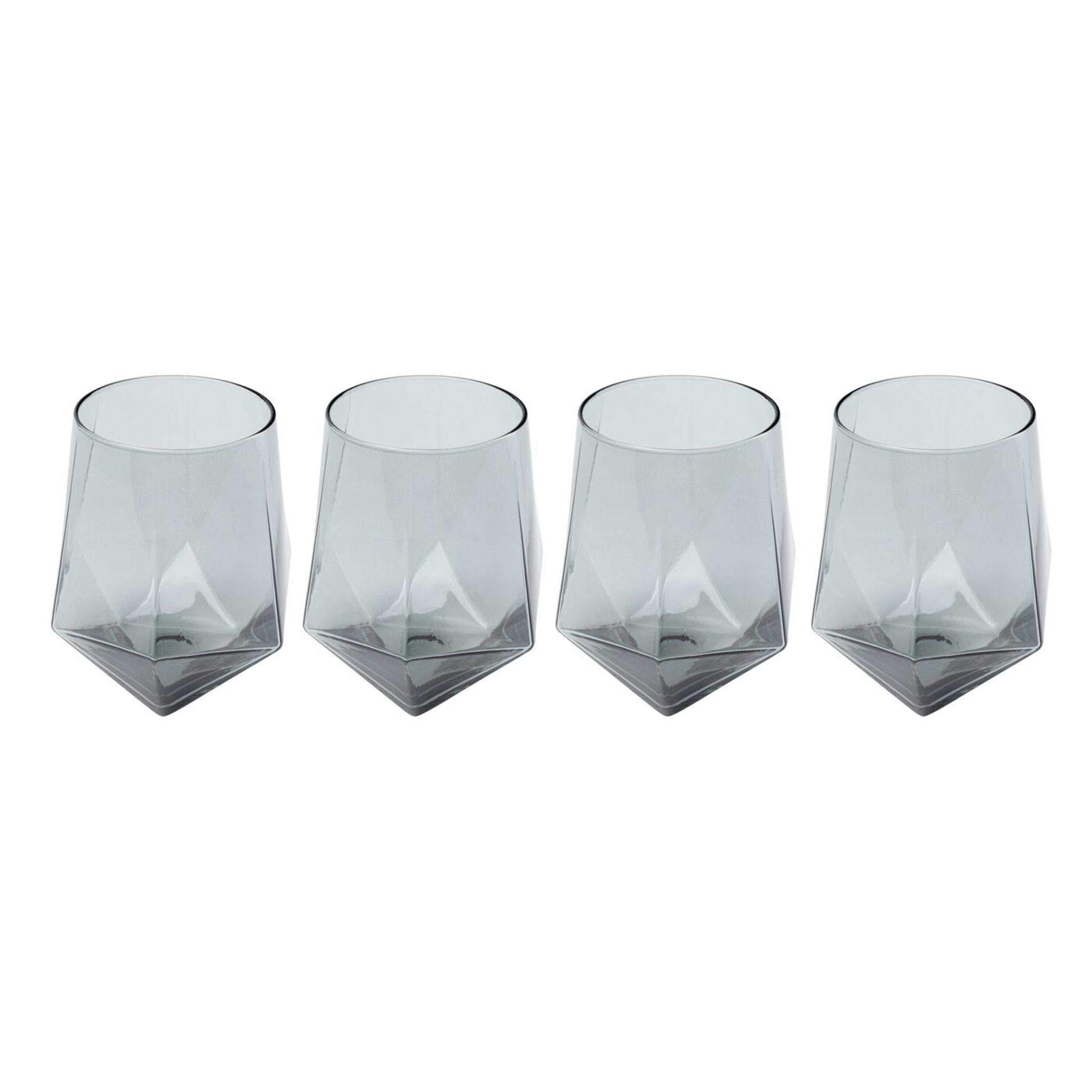 Verres à eau Diamond fumé set de 4 Kare Design