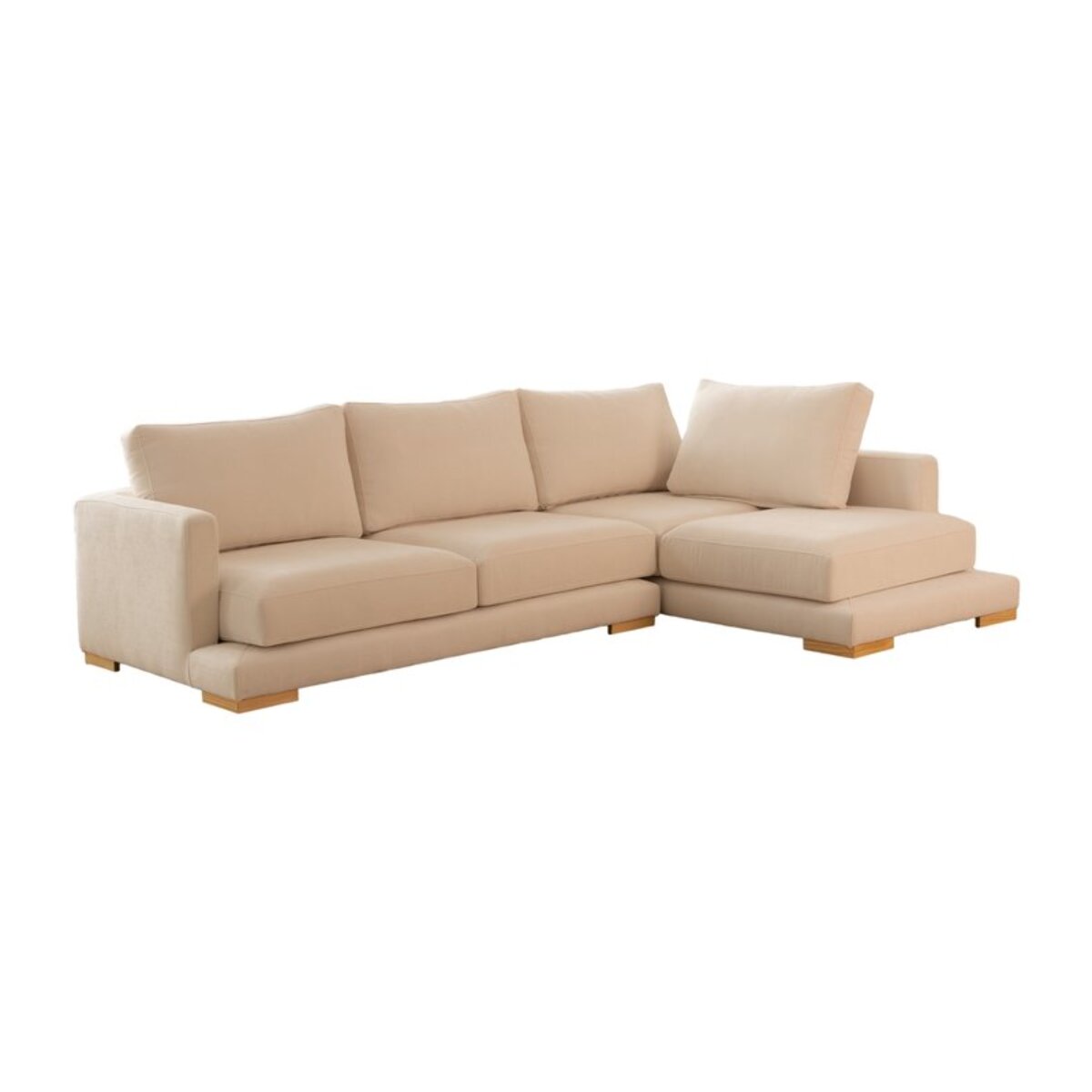 Canapé d'angle Luxor -textile,mousse pu,bois,panneau de particules-couleur beige 275 x 88 x 191 cm