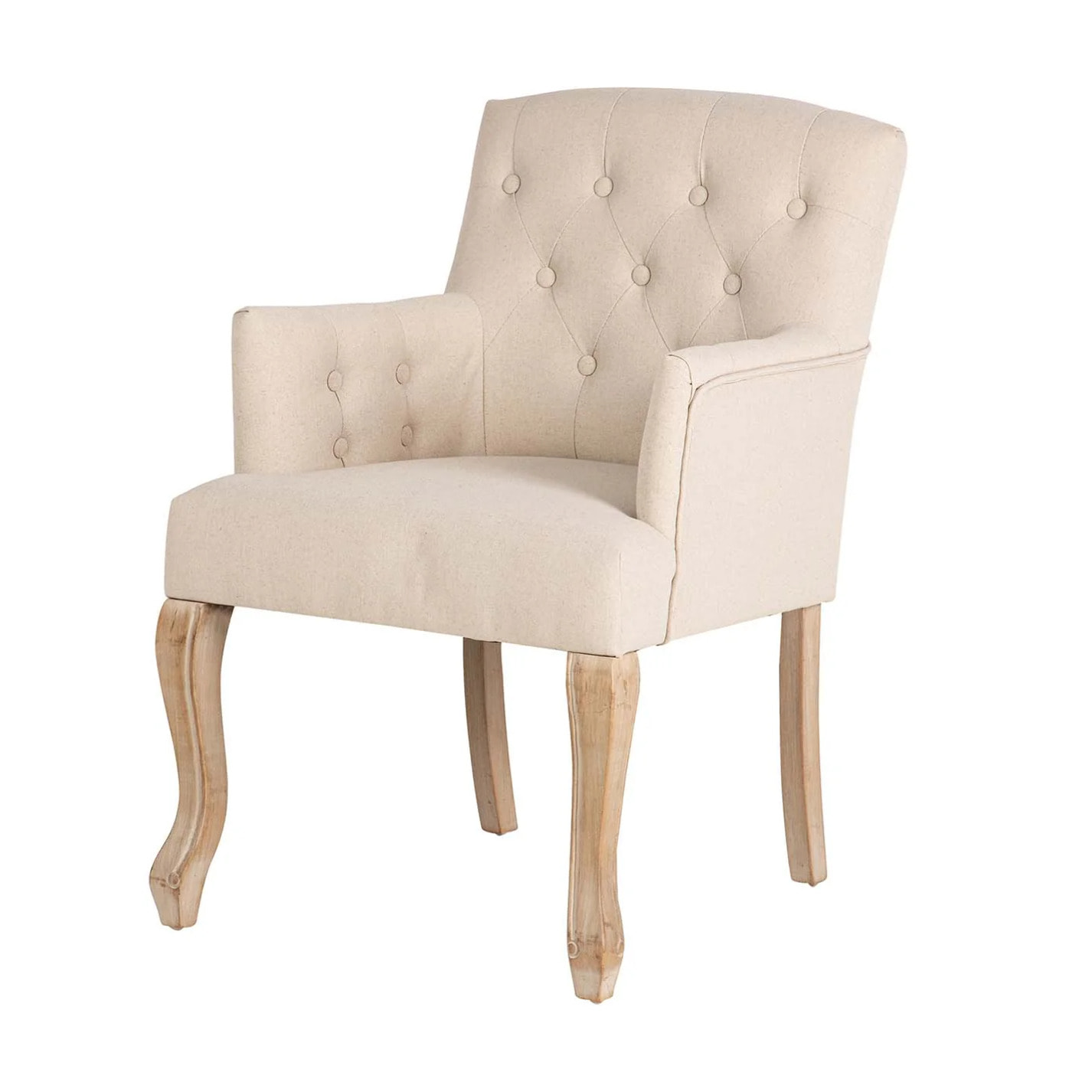 Butaca Lino Beige Capit. Patas Madera 59x62x85 Cm