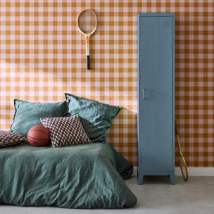 Armoire chambre en acier bleu 4 espaces de rangement. casier