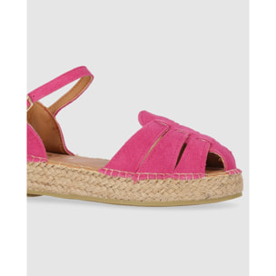 Sandalias de Serraje - Rosa - Tacón: 5 cm