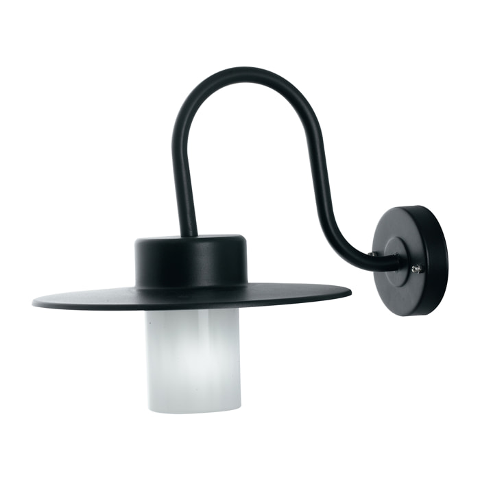 Applique per esterno YORK in alluminio nero con diffusore in policarbonato IP44