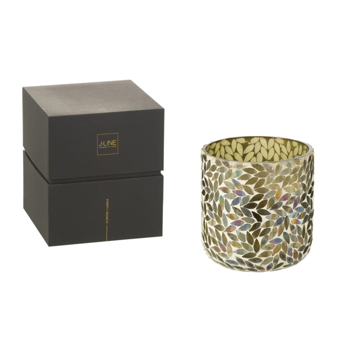 J-Line bougie parfumée Tea & Herbs - verre - vert - medium - 70H