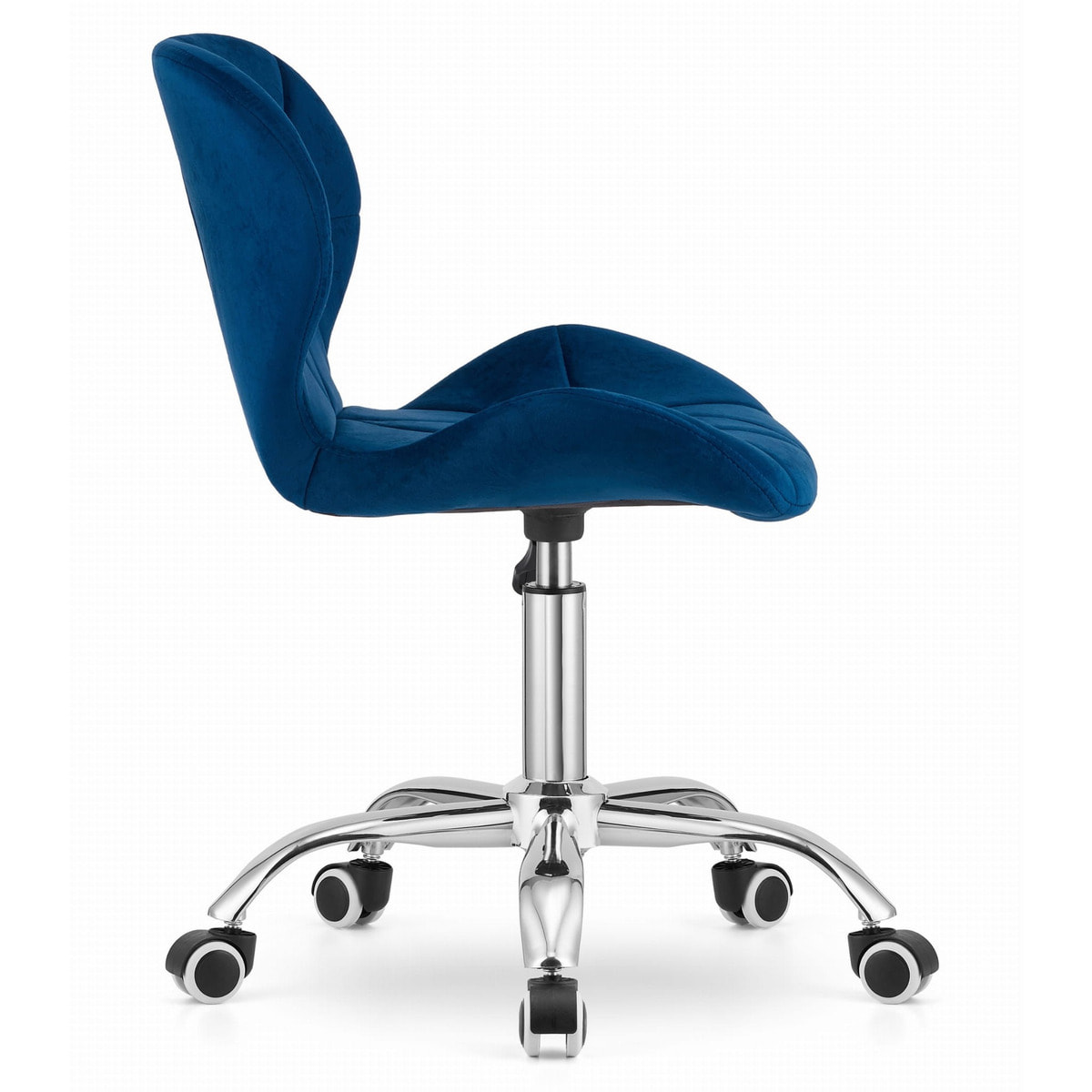 Sedia da ufficio rotante Avola in velluto blu navy