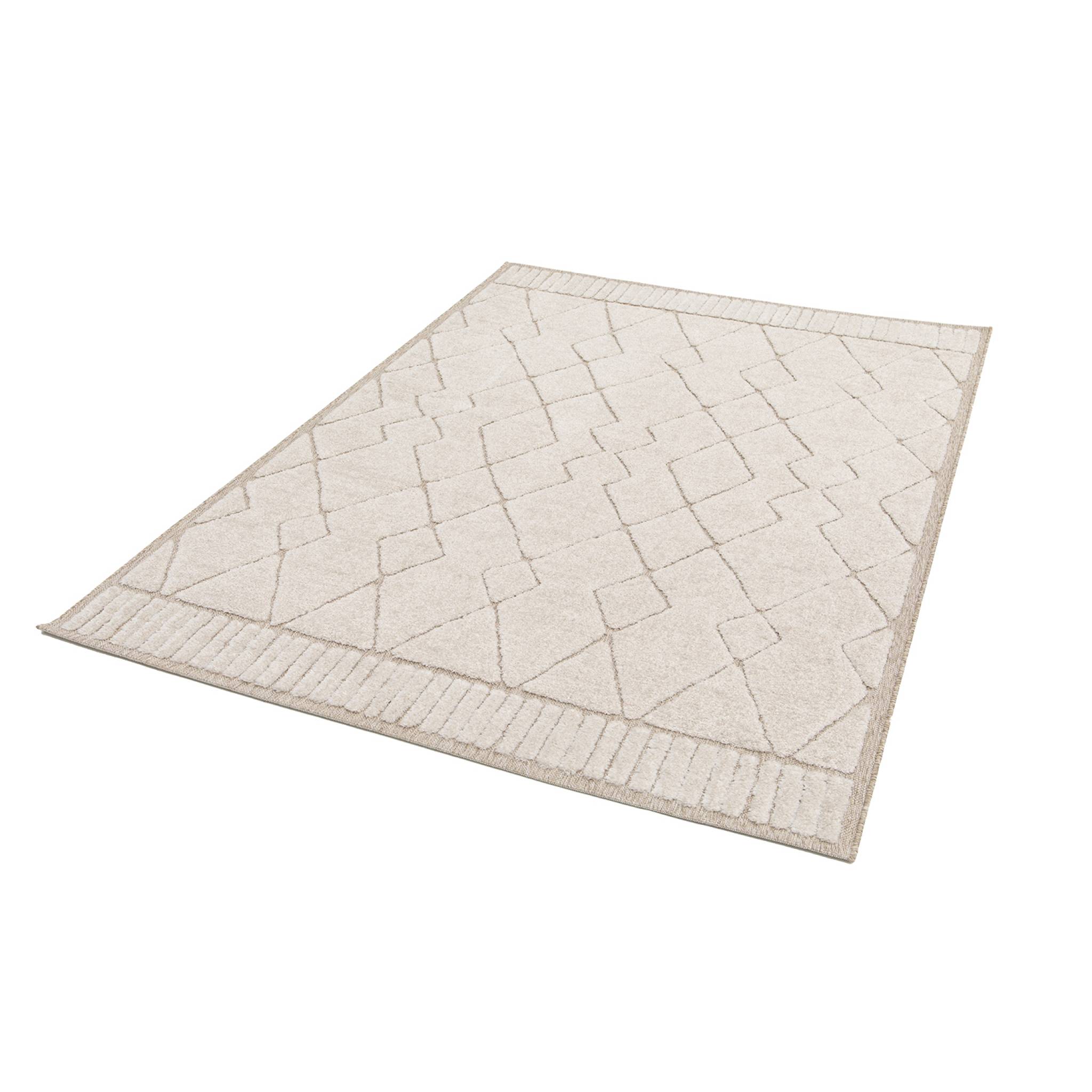 Tapis intérieur motif ethnique berbère beige et créme JUDY