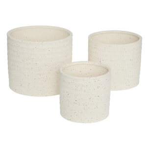 Set de 3 Pot de Fleurs Elly en Grès 25x25x21,5cm