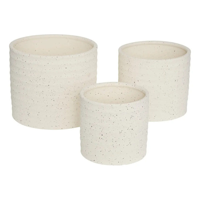 Set de 3 Pot de Fleurs Elly en Grès 25x25x21,5cm