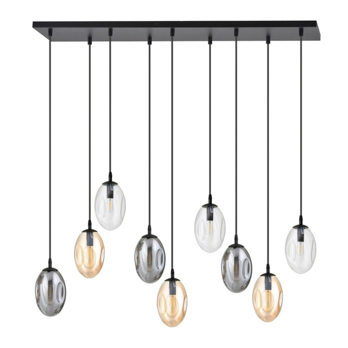 Lampada a sospensione ASTRAL con paralumi in vetro multicolore