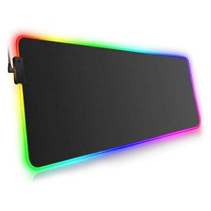 Tappetino per mouse da gioco GMS-WT-5 con luci LED RGB. Dimensioni 80x30 cm, spessore 4 mm.