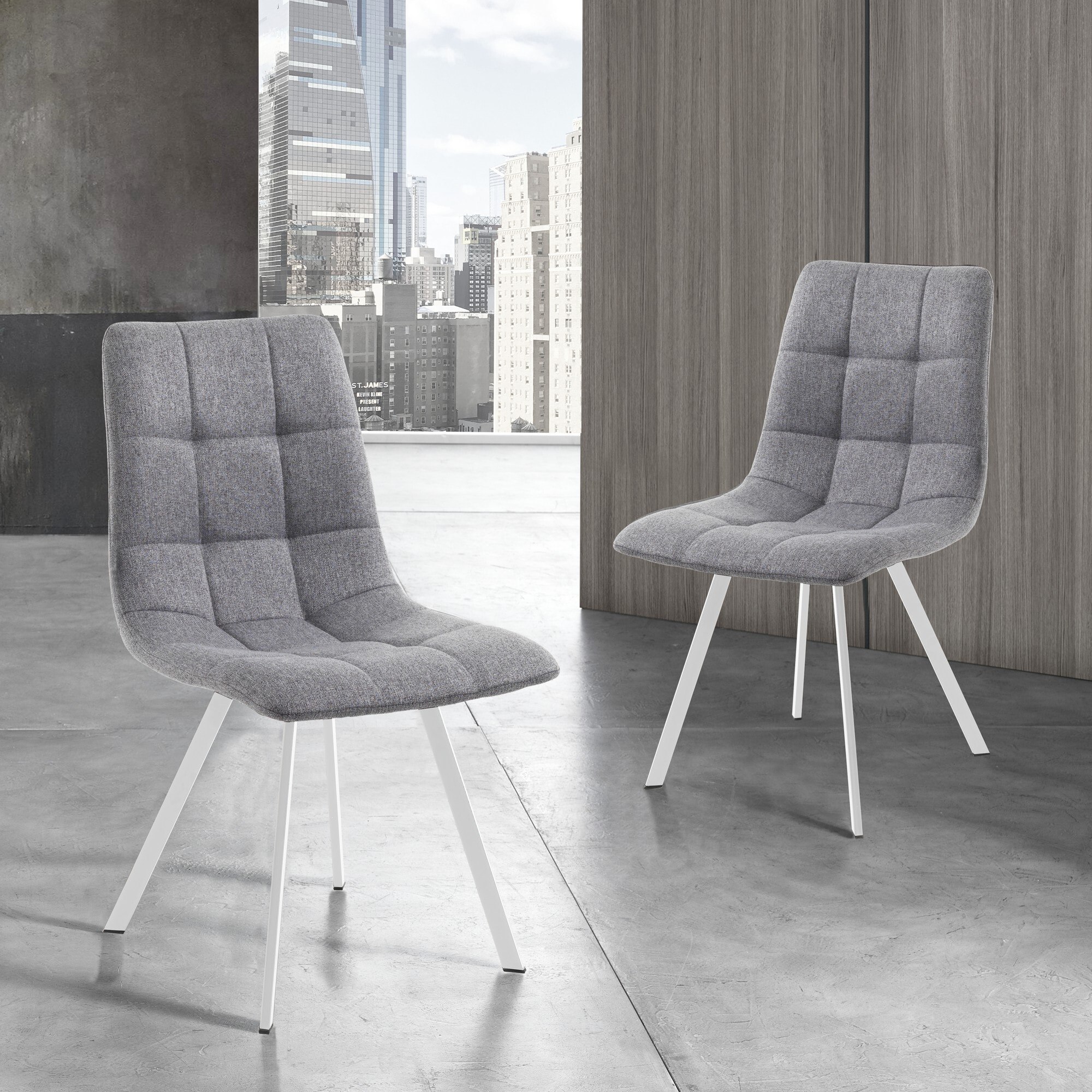 Tomasucci Lot de 4 Chaises rembourrée NEW TANIA GREY WHITE