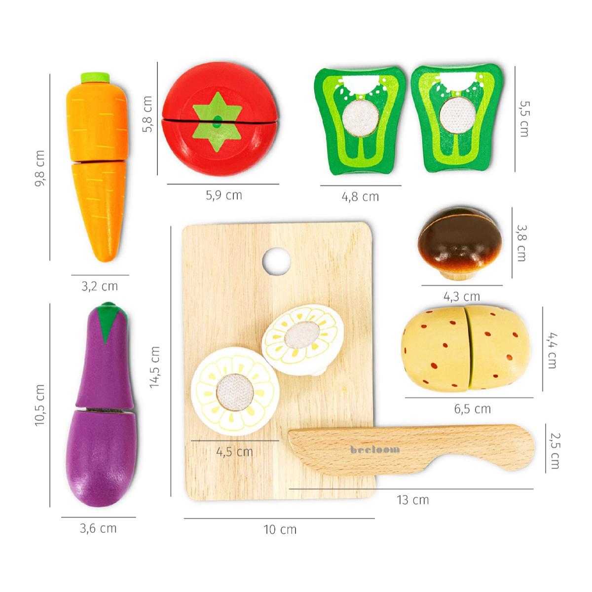 set de verduras VEGGIE TABLE para cortar de madera