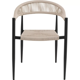 Chaise de jardin avec accoudoirs Palma crème Kare Design