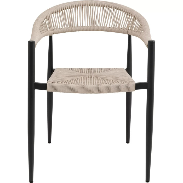 Chaise de jardin avec accoudoirs Palma crème Kare Design
