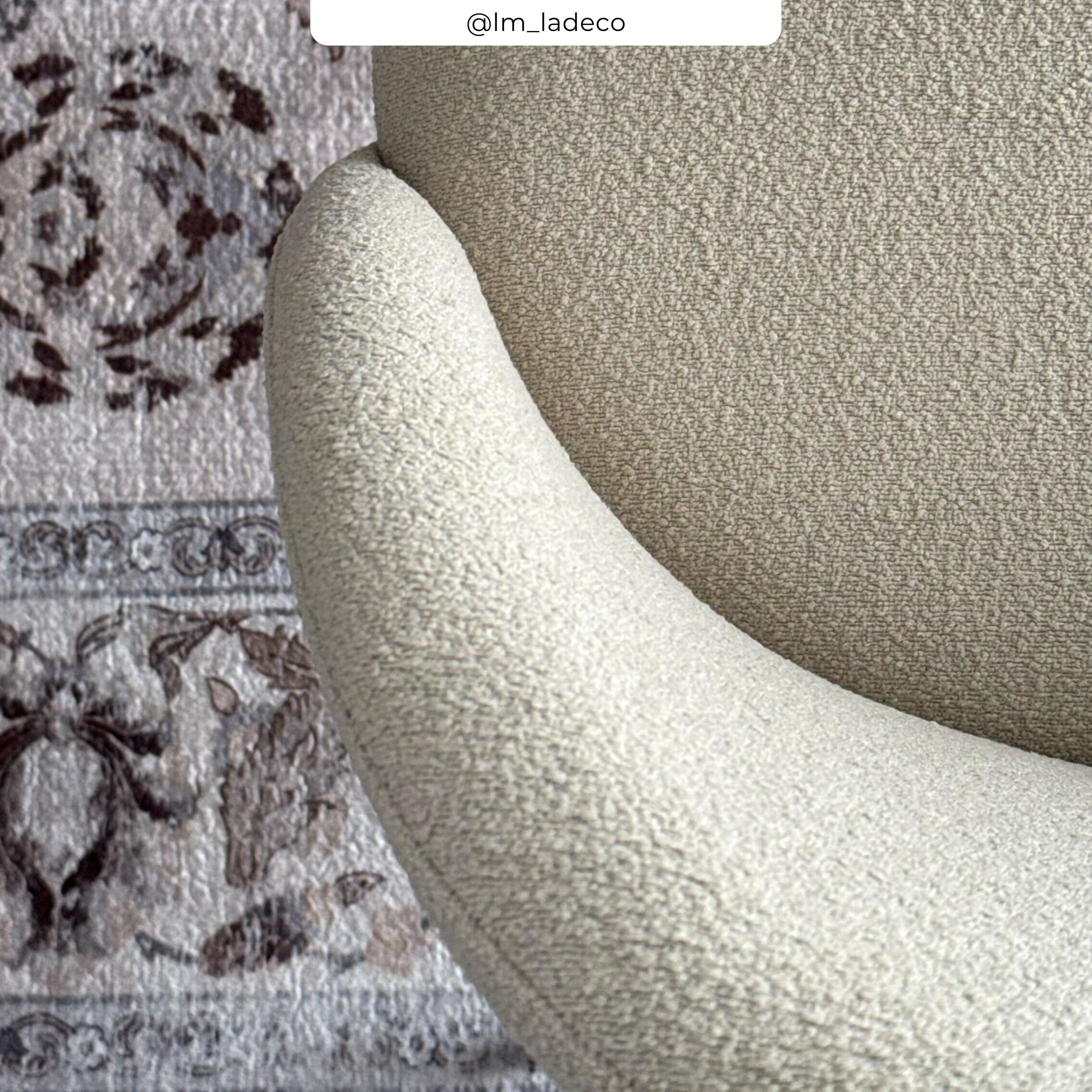Lot de 2 chaises en tissu bouclette beige - Karl