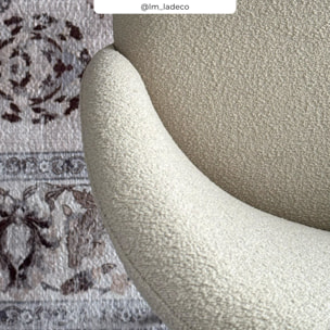 Lot de 2 chaises en tissu bouclette beige - Karl