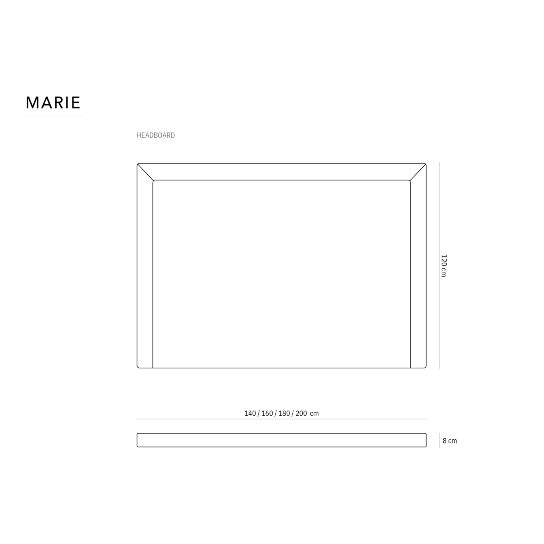 Tête de lit "Marie" 200x120cm en velours jaune