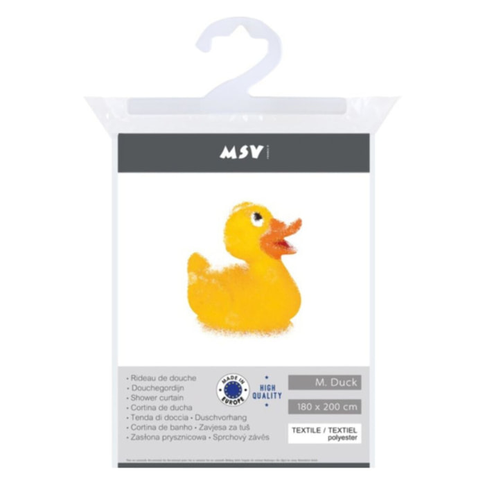 Rideau de douche Polyester 180x200cm Mr DUCK - Anneaux inclus MSV