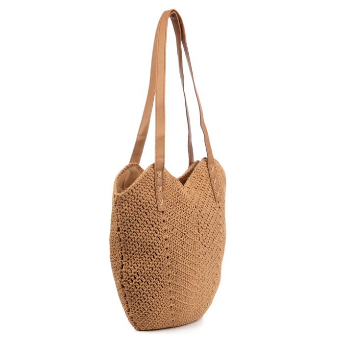 Benetutti Bolso de hombro Mujer. Tejido Algodón Crochet.