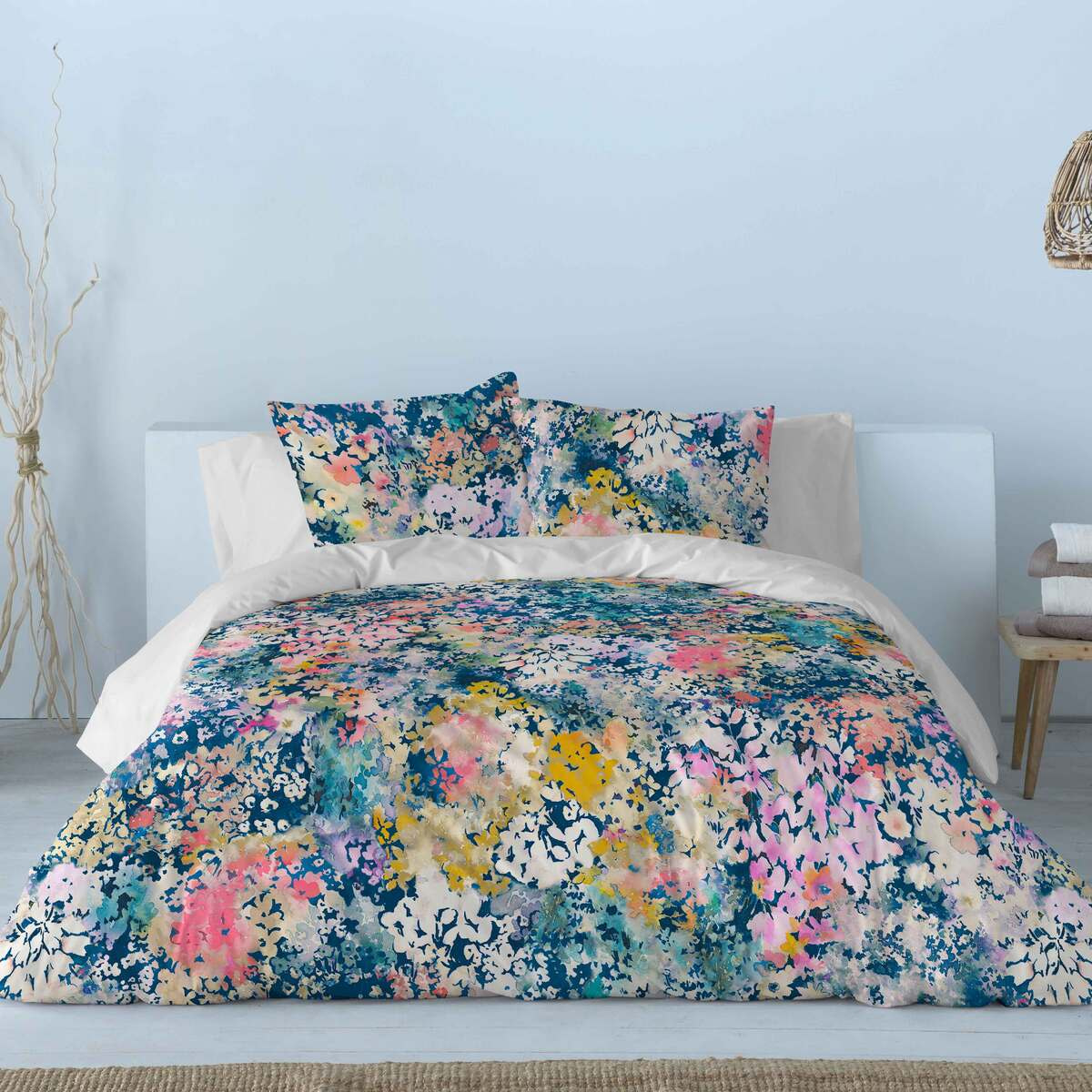 Housse de couette FLORETTE en coton - multicolore- vendue seule