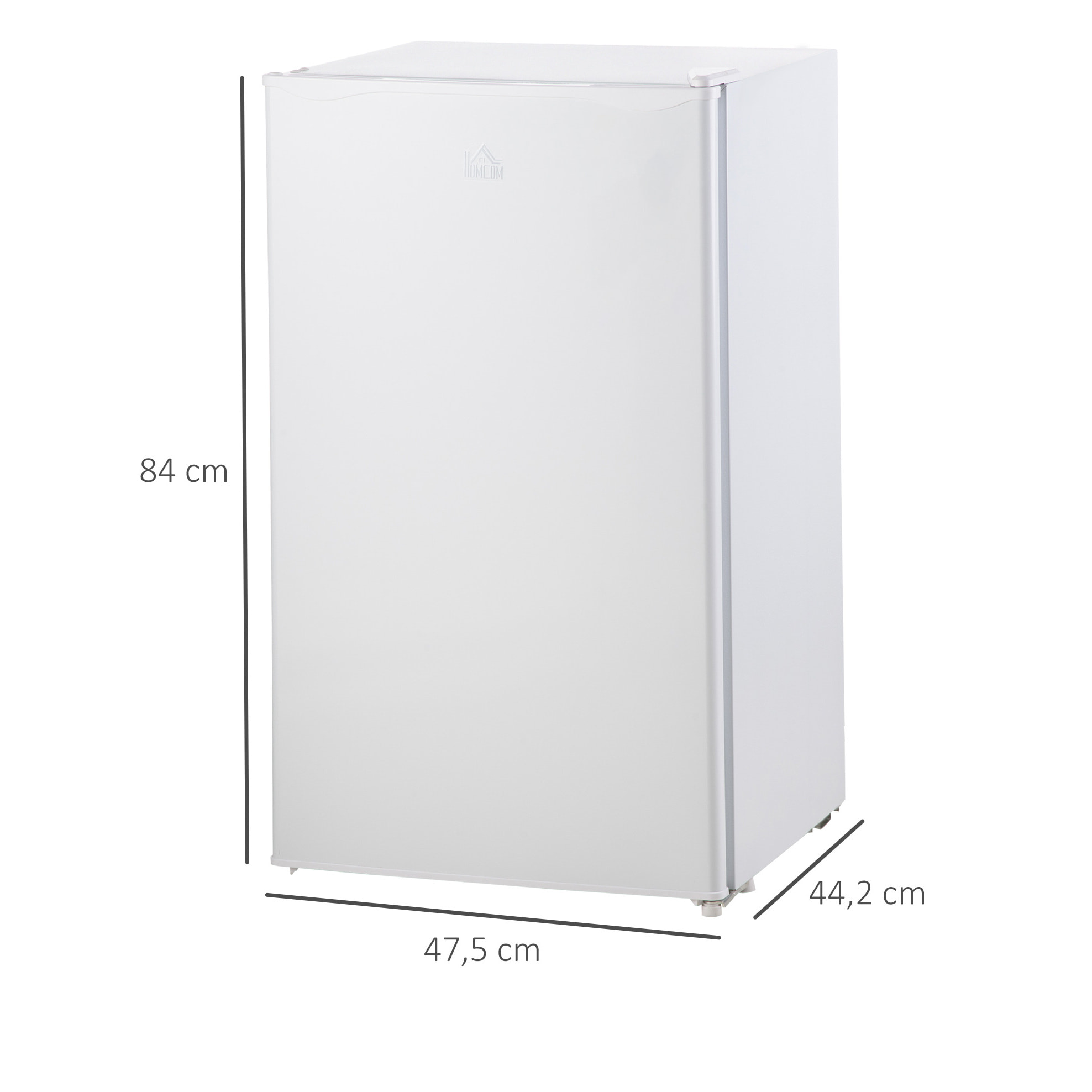 Nevera Pequeña 91 L con Congelador, Mini Frigorífico Silenciosa, Frigorífico Pequeño Bajo Encimera con Temperatura Regulable 5 Niveles, Puerta Reversible y Estantes Ajustables, Blanco