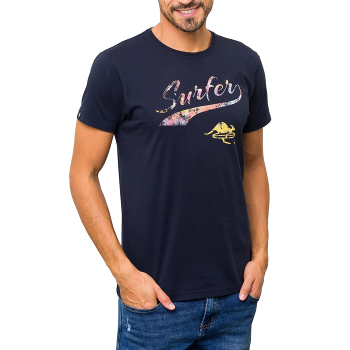 Camiseta de algodón 150 gr Hot Buttered Surfer Azul