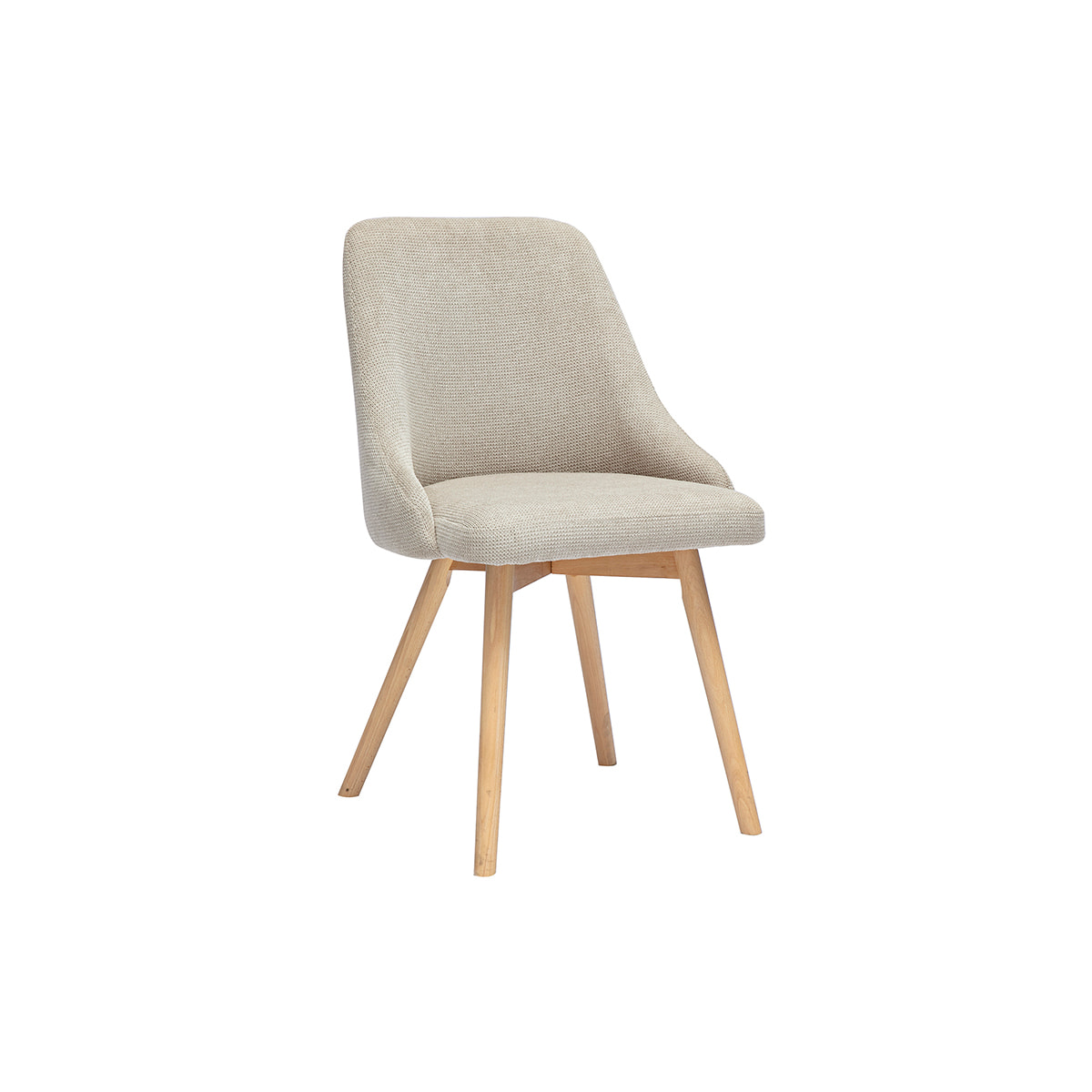 Chaises scandinaves en tissu chenille beige et bois clair (lot de 2) HASTA