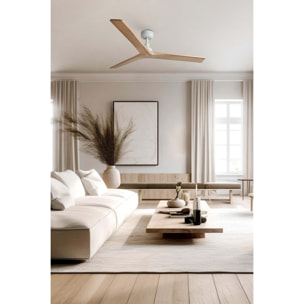 KLIM M Ventilatore a soffitto bianco/legno quercia