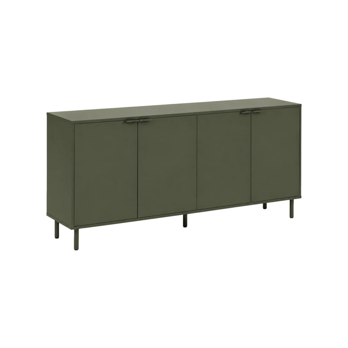 Buffet décor bois et métal 4 portes 160cm ELLIE
