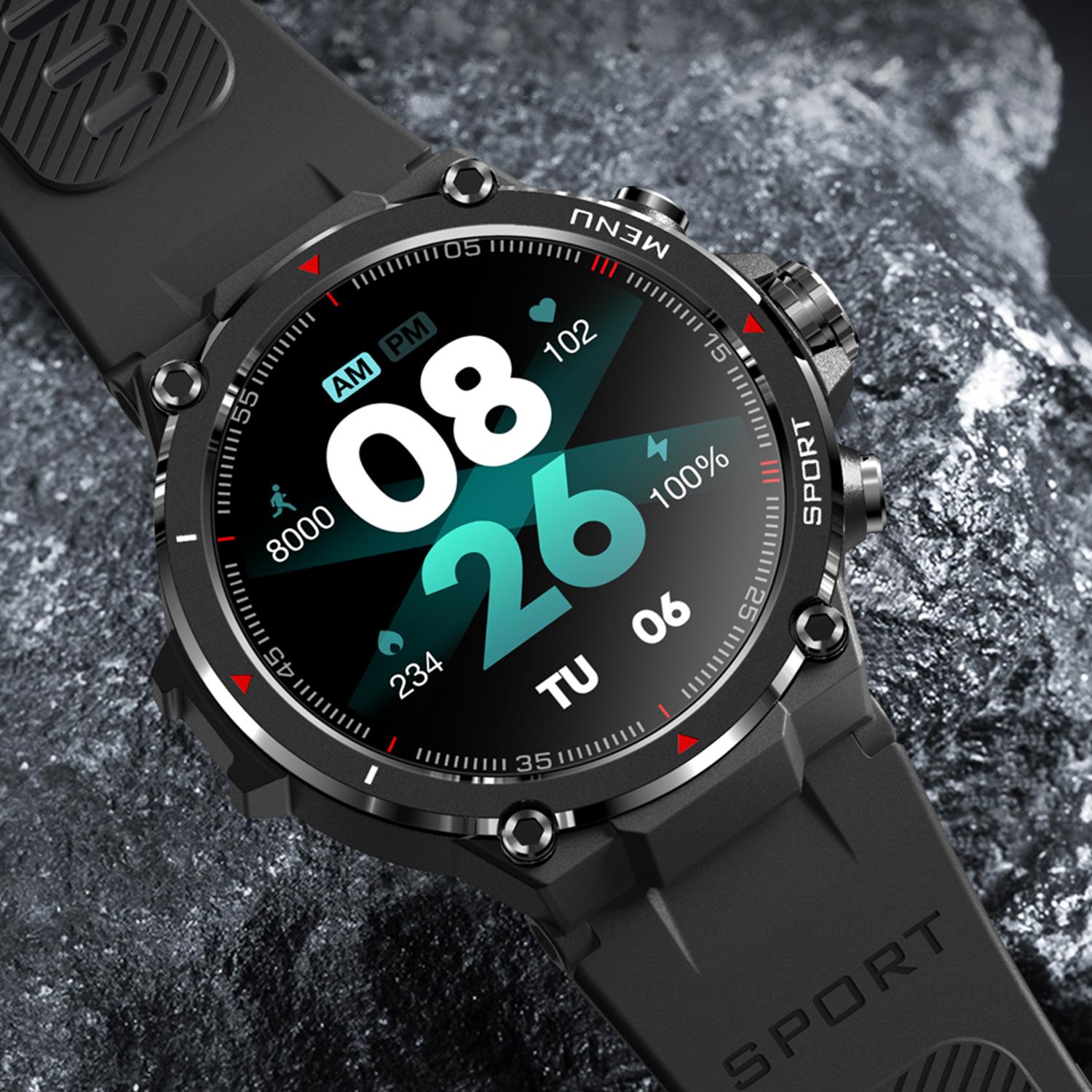 Smartwatch HM03 di grado militare, con GPS a triplo posizionamento. Monitoraggio cardiaco e O2. Notifiche dell'app.