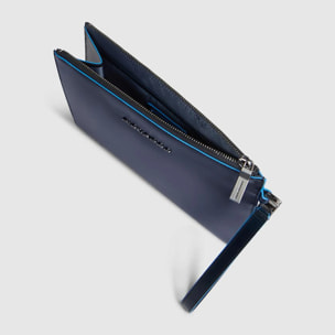 Piquadro Pochette porta iPad®mini in pelle con polsiera rimovibile e tasca per AirPods®